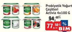 ACTİVİA PROBİYOTİK YOĞURT ÇEŞİTLERİ 4X100 G fiyat ve kampanya bilgisi